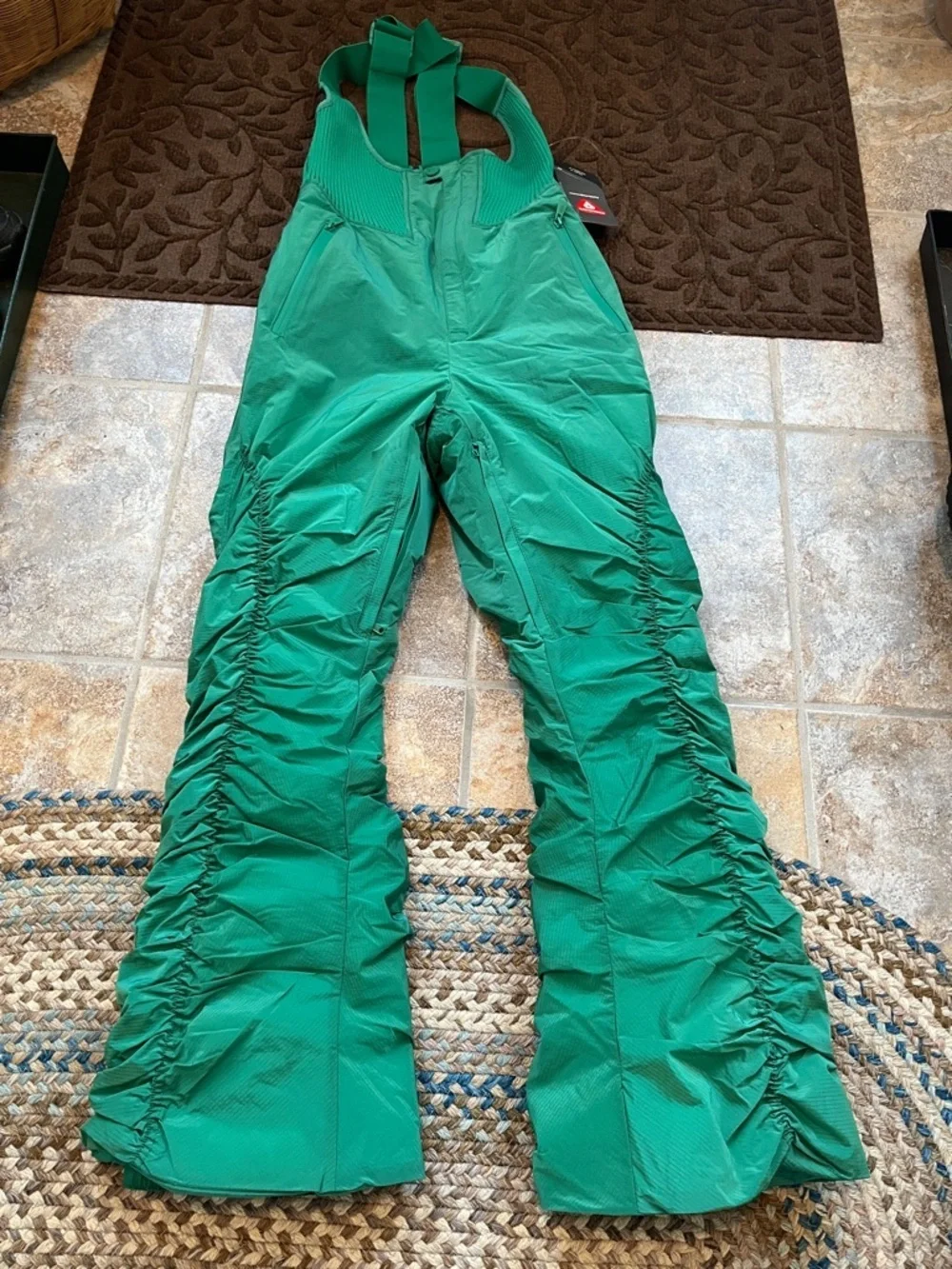 Free People Movement Lift Laugh Love Ski Bib Green Glow Size Small NWT